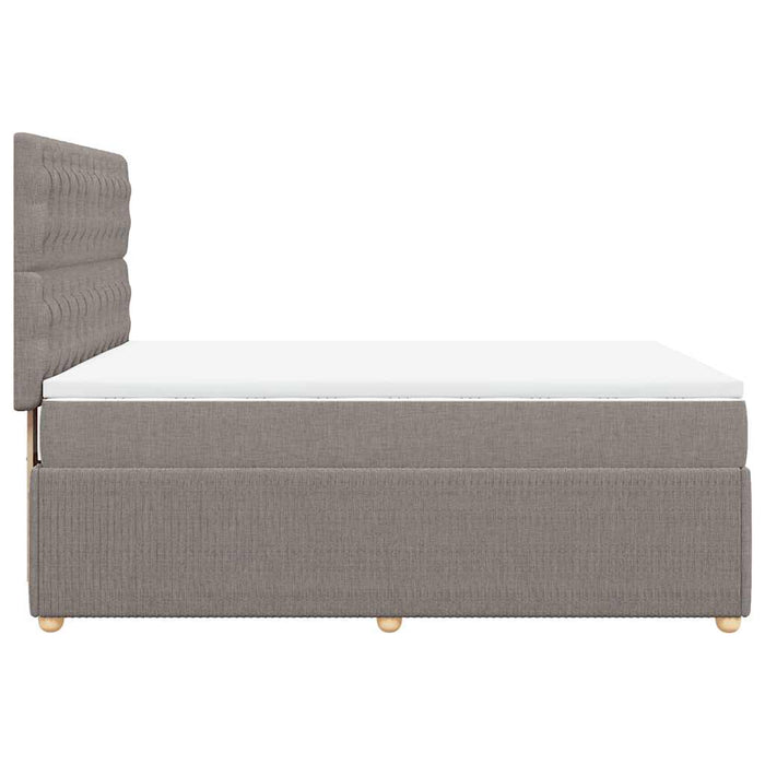 Pat box spring cu saltea, gri taupe, 140x200 cm, textil - WALTI WALTI