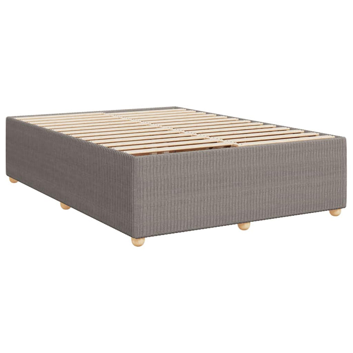 Pat box spring cu saltea, gri taupe, 140x200 cm, textil - WALTI WALTI