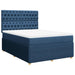 Pat box spring cu saltea, albastru, 140x200 cm, textil - WALTI WALTI