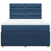 Pat box spring cu saltea, albastru, 140x200 cm, textil - WALTI WALTI