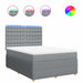Pat box spring cu saltea, gri deschis, 140x190 cm, textil - WALTI WALTI
