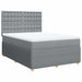 Pat box spring cu saltea, gri deschis, 140x190 cm, textil - WALTI WALTI