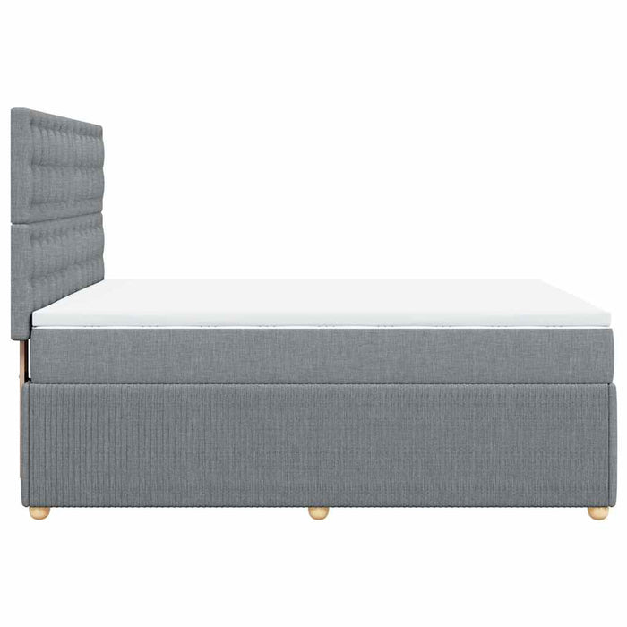 Pat box spring cu saltea, gri deschis, 140x190 cm, textil - WALTI WALTI