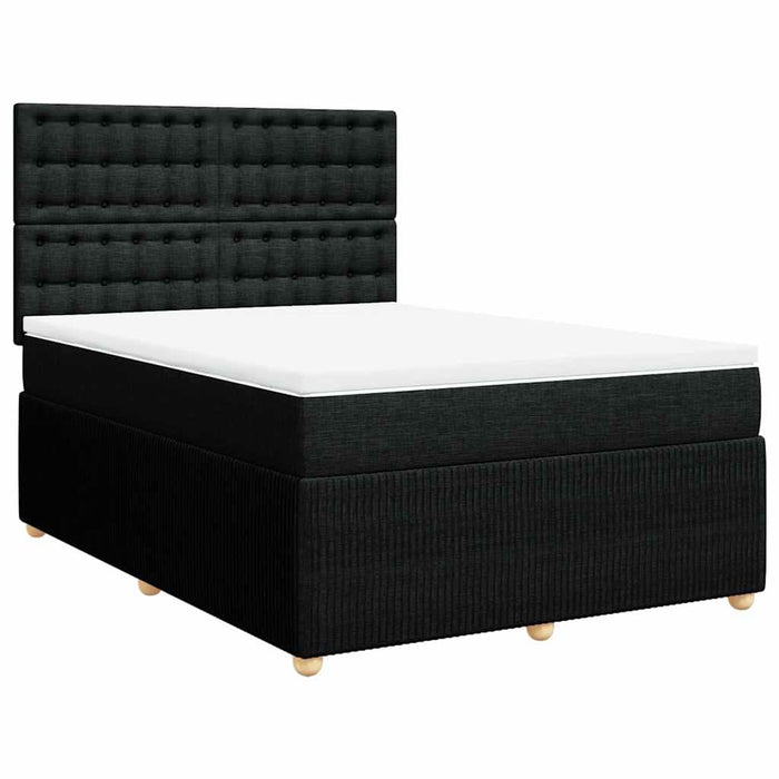 Pat box spring cu saltea, negru, 140x190 cm, textil - WALTI WALTI