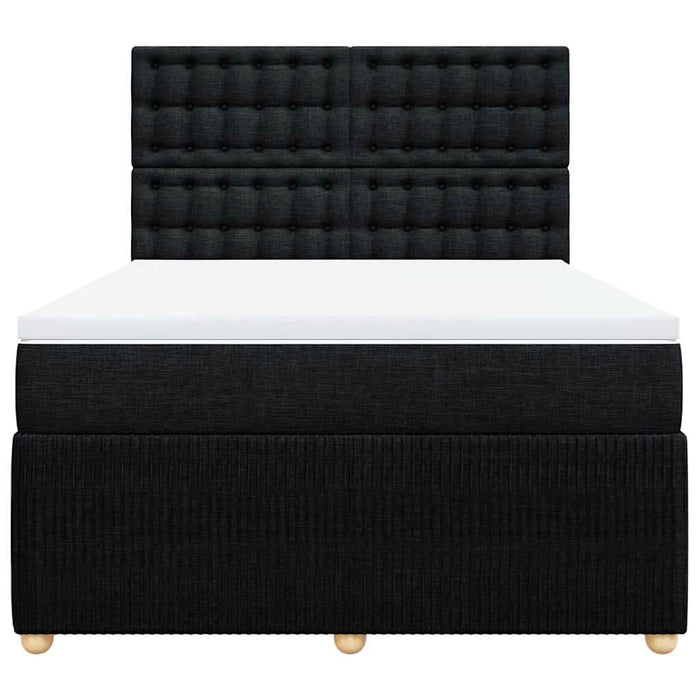 Pat box spring cu saltea, negru, 140x190 cm, textil - WALTI WALTI