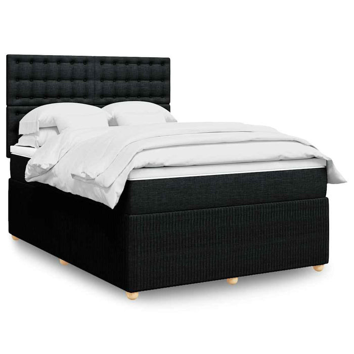 Pat box spring cu saltea, negru, 140x190 cm, textil - WALTI WALTI