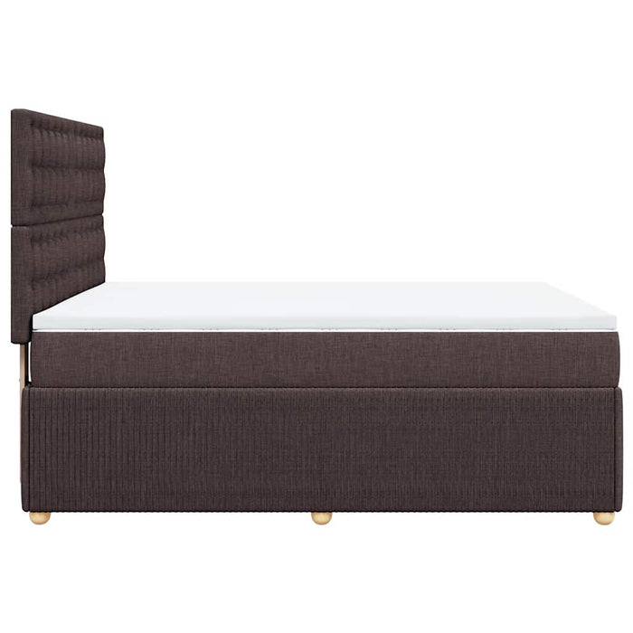 Pat box spring cu saltea, maro închis, 140x200 cm, textil - WALTI WALTI