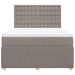 Pat box spring cu saltea, gri taupe, 140x200 cm, textil - WALTI WALTI