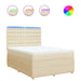 Pat box spring cu saltea, crem, 140x200 cm, textil - WALTI WALTI