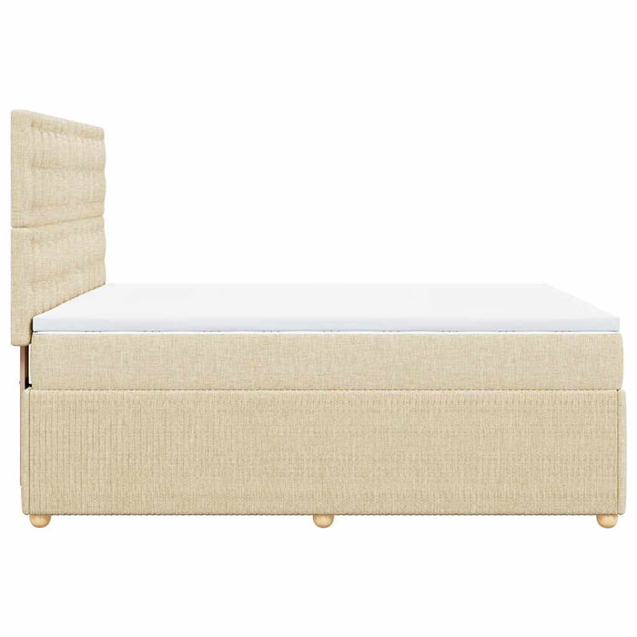 Pat box spring cu saltea, crem, 140x200 cm, textil - WALTI WALTI