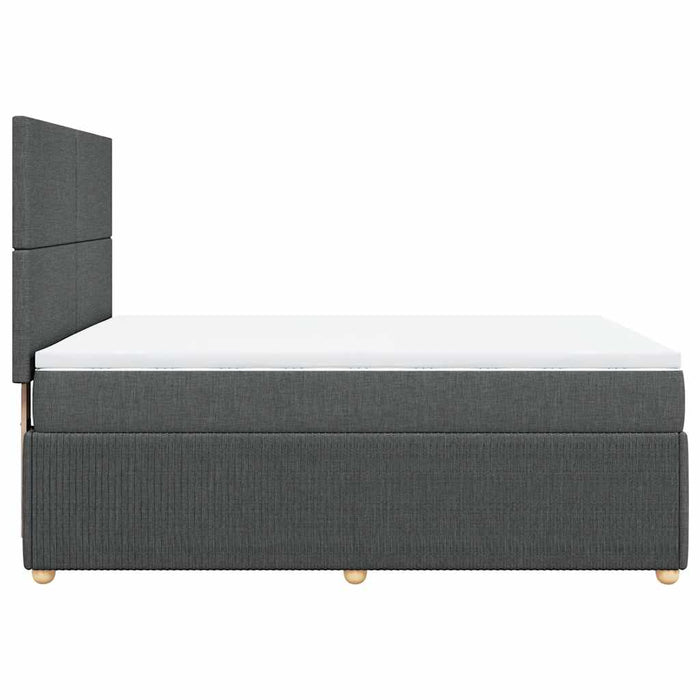 Pat box spring cu saltea, gri închis, 140x200 cm, textil - WALTI WALTI