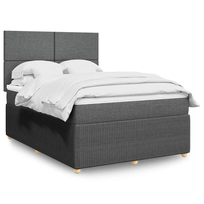 Pat box spring cu saltea, gri închis, 140x200 cm, textil - WALTI WALTI