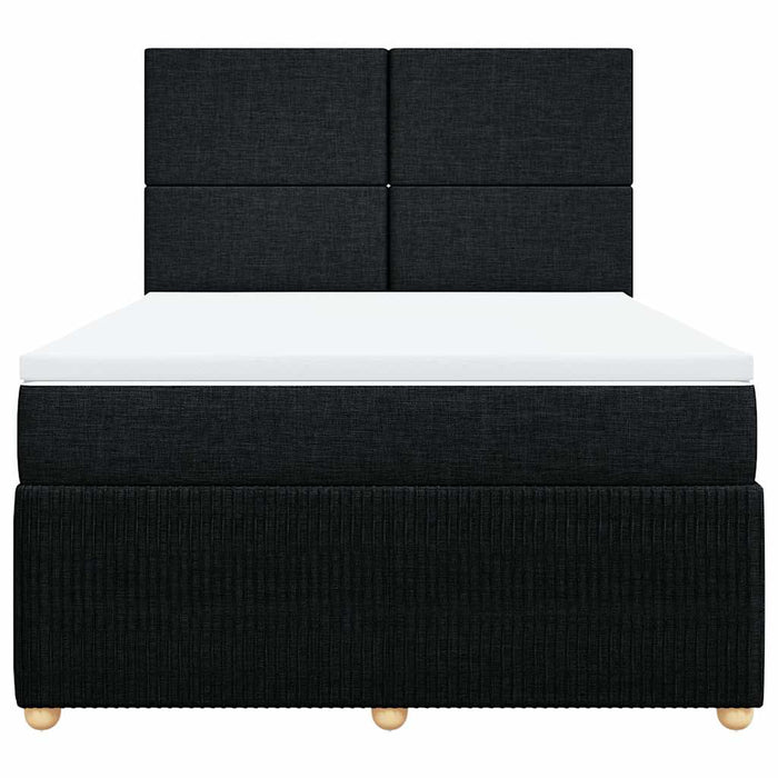 Pat box spring cu saltea, negru, 140x200 cm, textil - WALTI WALTI