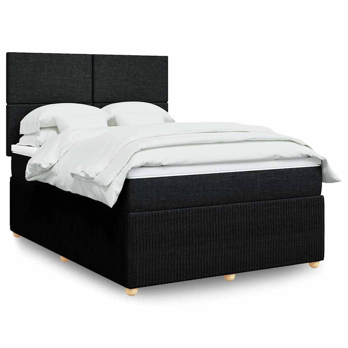 Pat box spring cu saltea, negru, 140x200 cm, textil - WALTI WALTI