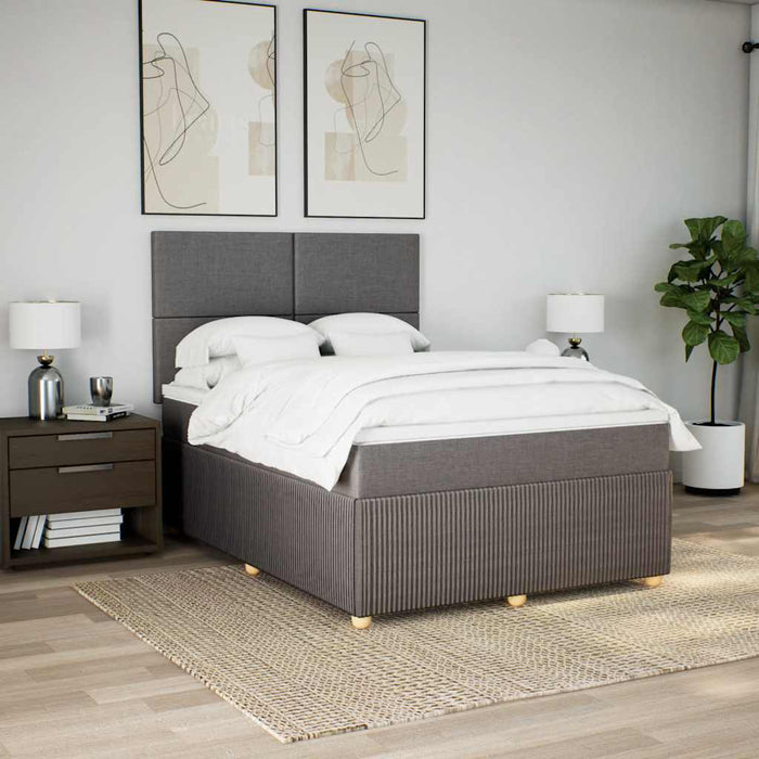Pat continental cu saltea gri taupe 140x200 cm material textil - WALTI WALTI