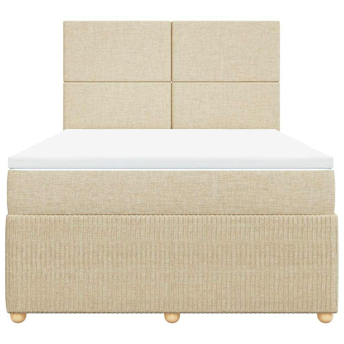 Pat continental cu saltea, crem, 140x200 cm, material textil - WALTI WALTI