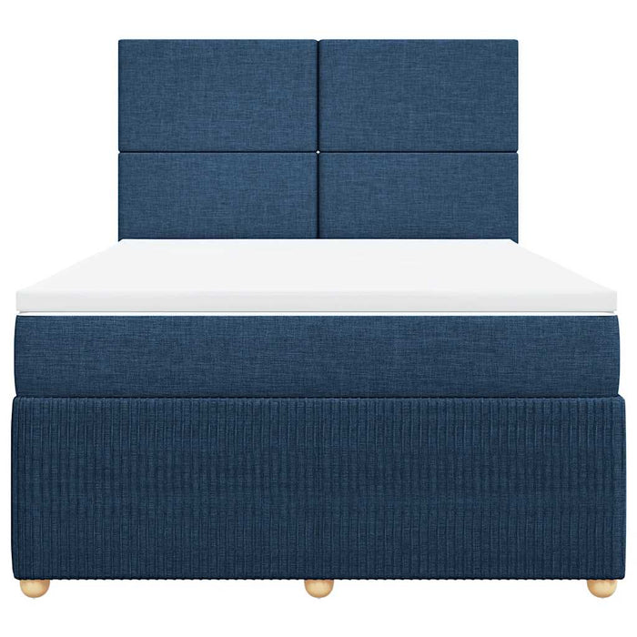 Pat continental cu saltea, albastru, 140x200cm, material textil - WALTI WALTI