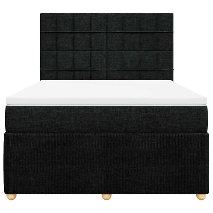 Pat box spring cu saltea, negru, 140x200 cm, textil - WALTI WALTI