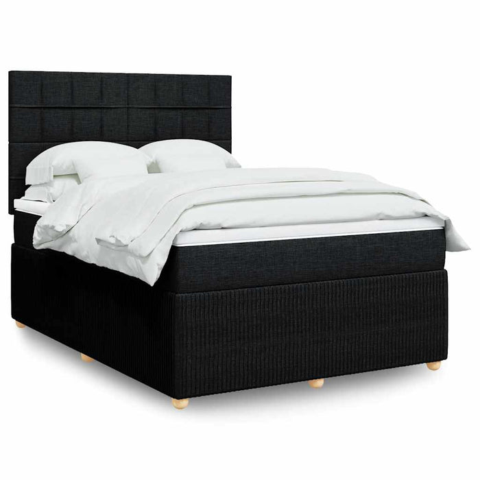 Pat box spring cu saltea, negru, 140x200 cm, textil - WALTI WALTI