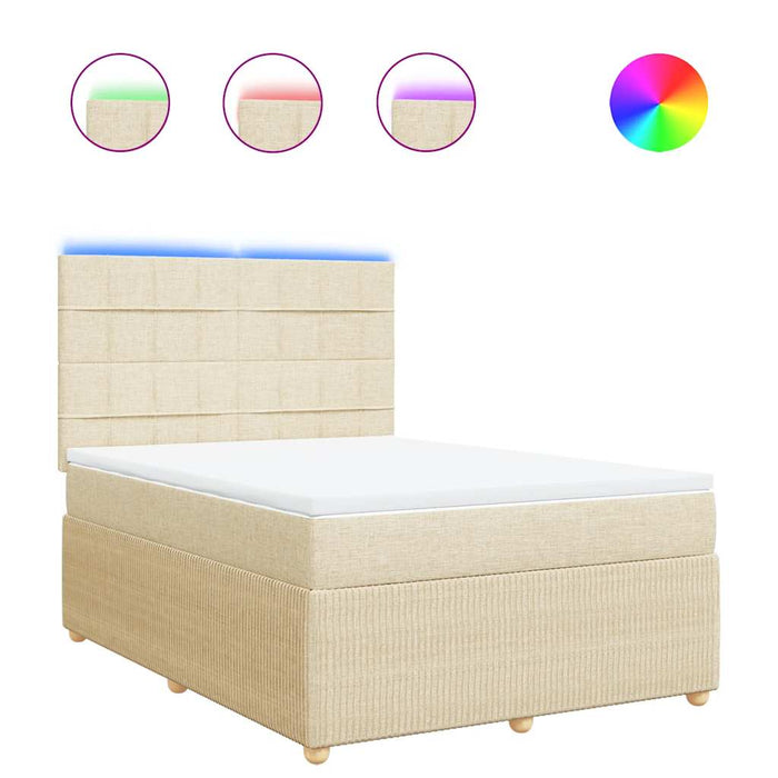 Pat continental cu saltea, crem, 140x200 cm, material textil - WALTI WALTI