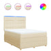 Pat continental cu saltea, crem, 140x200 cm, material textil - WALTI WALTI
