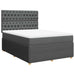 Pat box spring cu saltea, gri închis, 140x200 cm, textil - WALTI WALTI