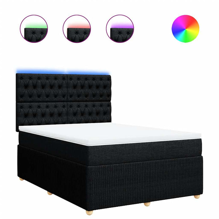 Pat box spring cu saltea, negru, 140x200 cm, textil - WALTI WALTI