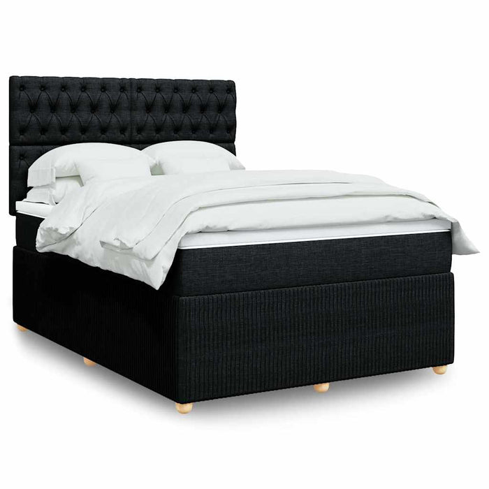 Pat box spring cu saltea, negru, 140x200 cm, textil - WALTI WALTI
