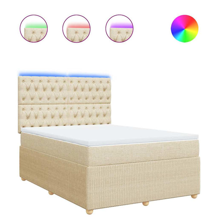 Pat continental cu saltea, crem, 140x200 cm, material textil - WALTI WALTI