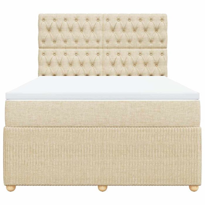 Pat continental cu saltea, crem, 140x200 cm, material textil - WALTI WALTI