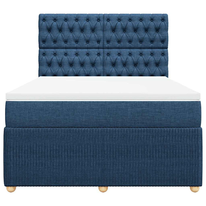 Pat continental cu saltea, albastru, 140x200cm, material textil - WALTI WALTI