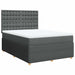 Pat box spring cu saltea, gri închis, 140x200 cm, textil - WALTI WALTI