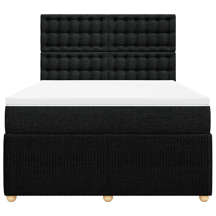 Pat box spring cu saltea, negru, 140x200 cm, textil - WALTI WALTI