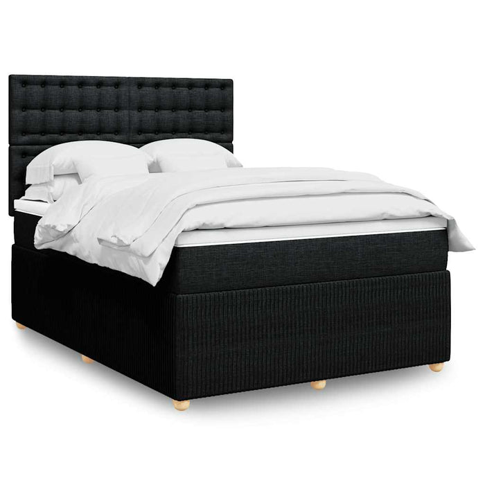 Pat box spring cu saltea, negru, 140x200 cm, textil - WALTI WALTI