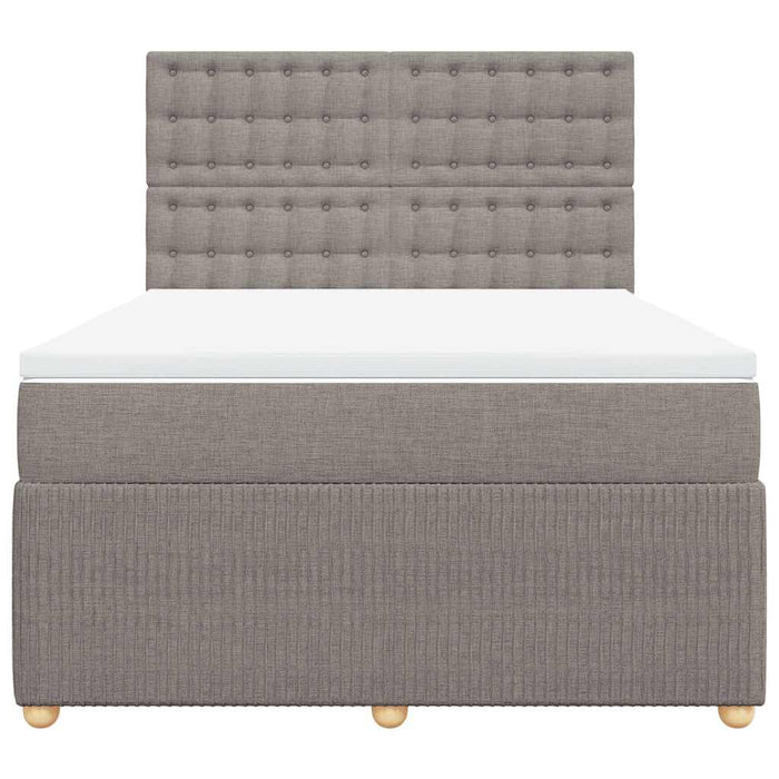 Pat continental cu saltea gri taupe 140x200 cm material textil - WALTI WALTI