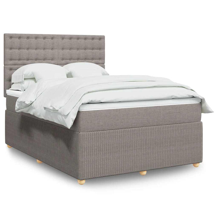 Pat continental cu saltea gri taupe 140x200 cm material textil - WALTI WALTI