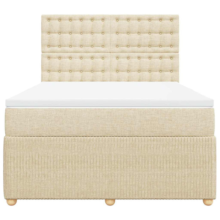 Pat continental cu saltea, crem, 140x200 cm, material textil - WALTI WALTI