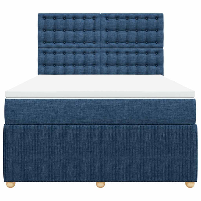 Pat continental cu saltea, albastru, 140x200cm, material textil - WALTI WALTI