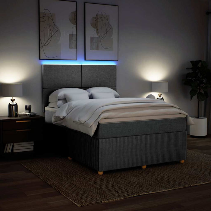 Pat continental cu saltea, gri deschis, 160x200 cm, textil - WALTI WALTI