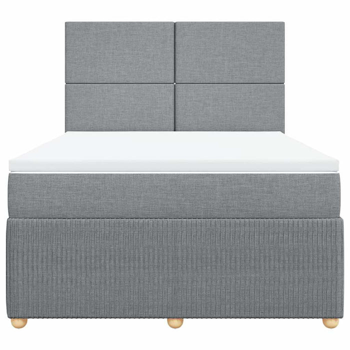 Pat continental cu saltea, gri deschis, 160x200 cm, textil - WALTI WALTI