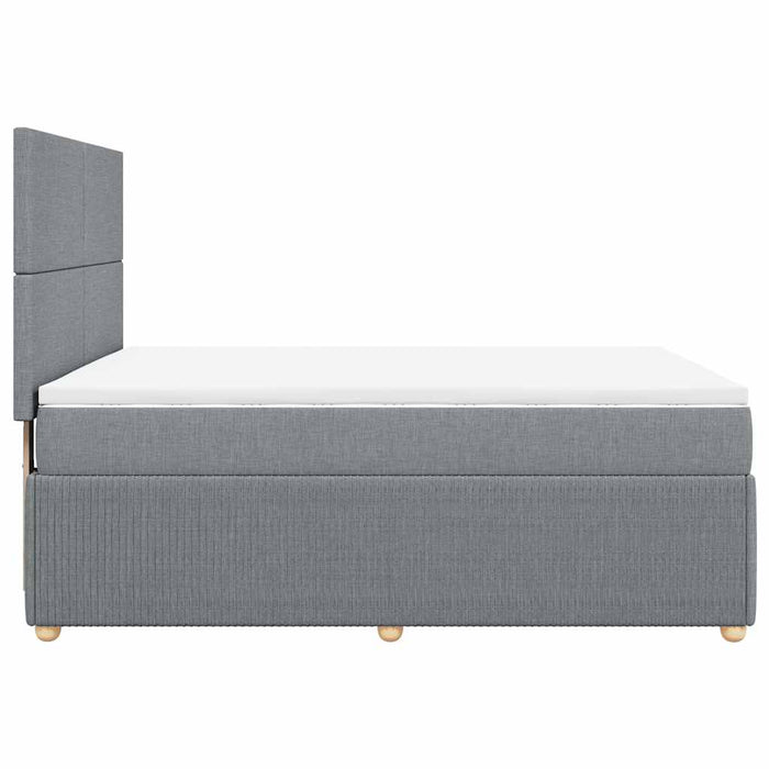 Pat continental cu saltea, gri deschis, 160x200 cm, textil - WALTI WALTI