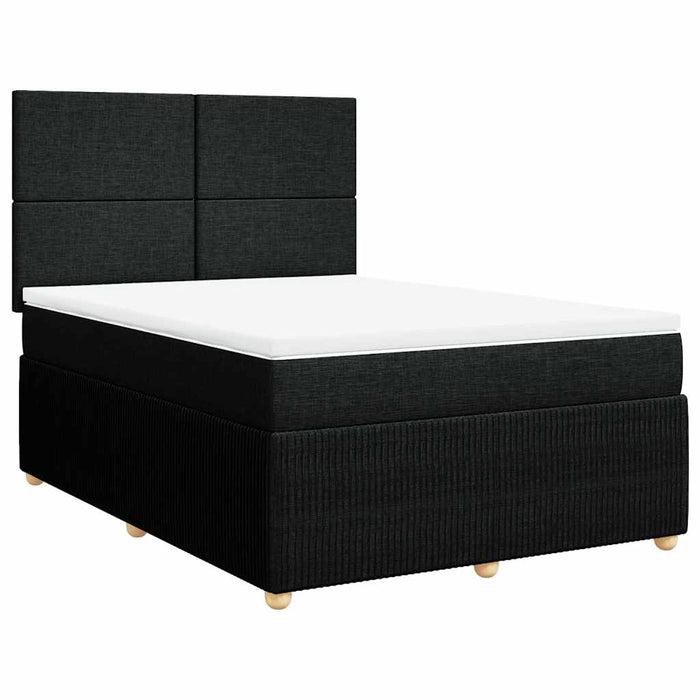 Pat box spring cu saltea, negru, 160x200 cm, textil - WALTI WALTI