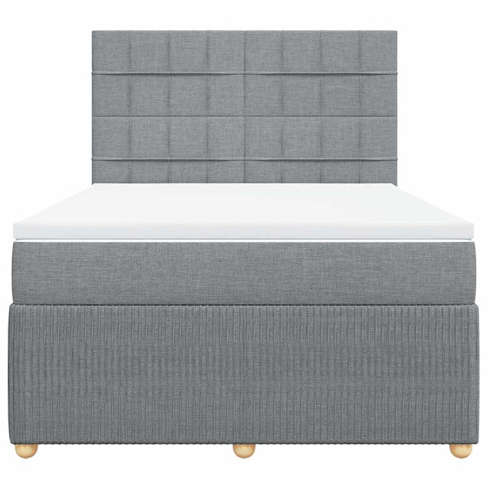 Pat continental cu saltea, gri deschis, 160x200 cm, textil - WALTI WALTI