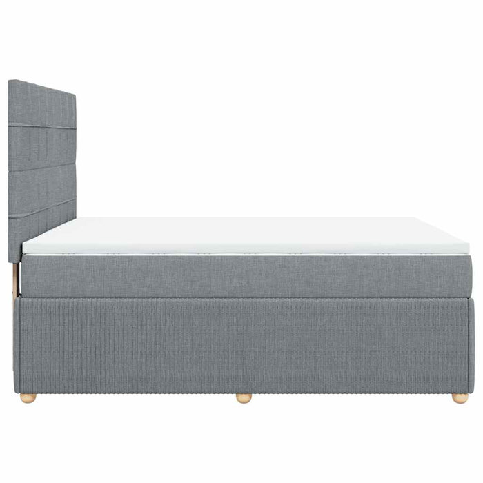 Pat continental cu saltea, gri deschis, 160x200 cm, textil - WALTI WALTI