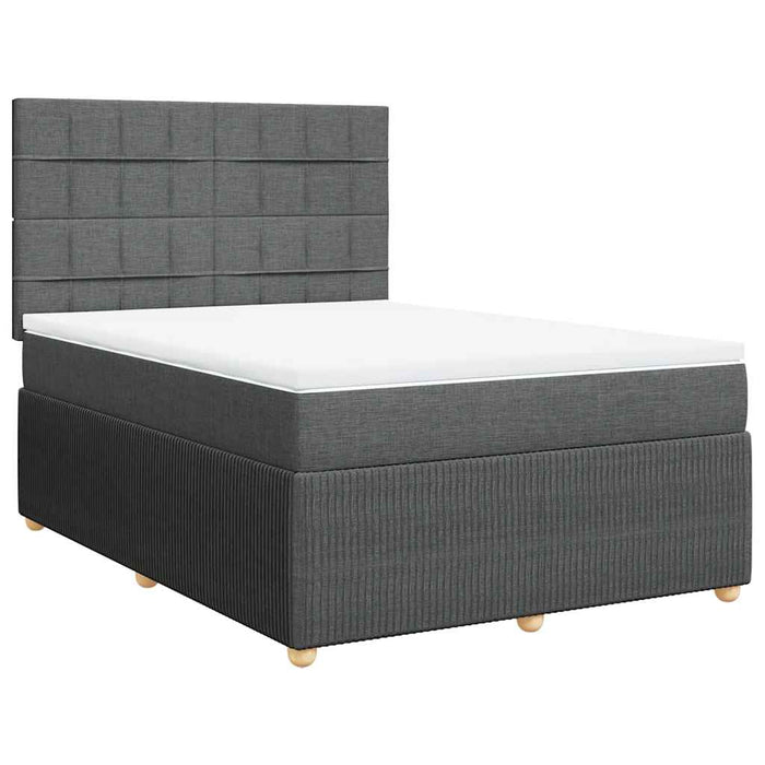 Pat continental cu saltea, gri închis, 160x200 cm, țesătură - WALTI WALTI