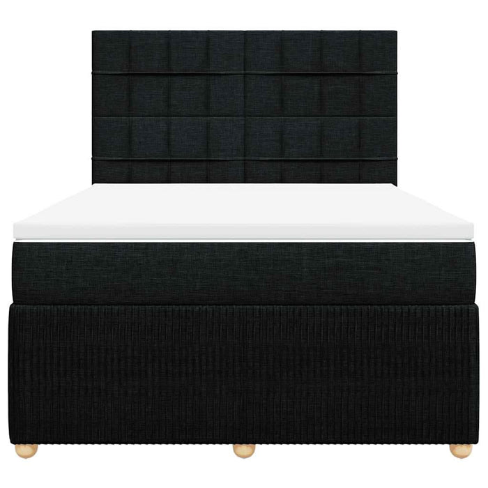 Pat box spring cu saltea, negru, 160x200 cm, textil WALTI