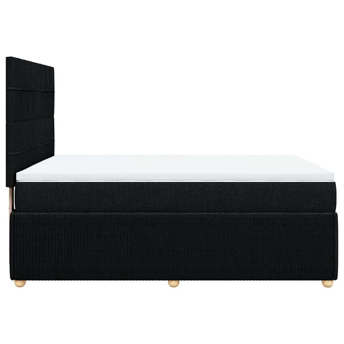 Pat box spring cu saltea, negru, 160x200 cm, textil WALTI