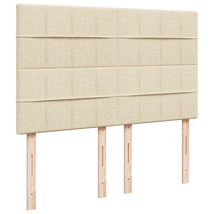 Pat box spring cu saltea, crem, 160x200 cm, material textil WALTI