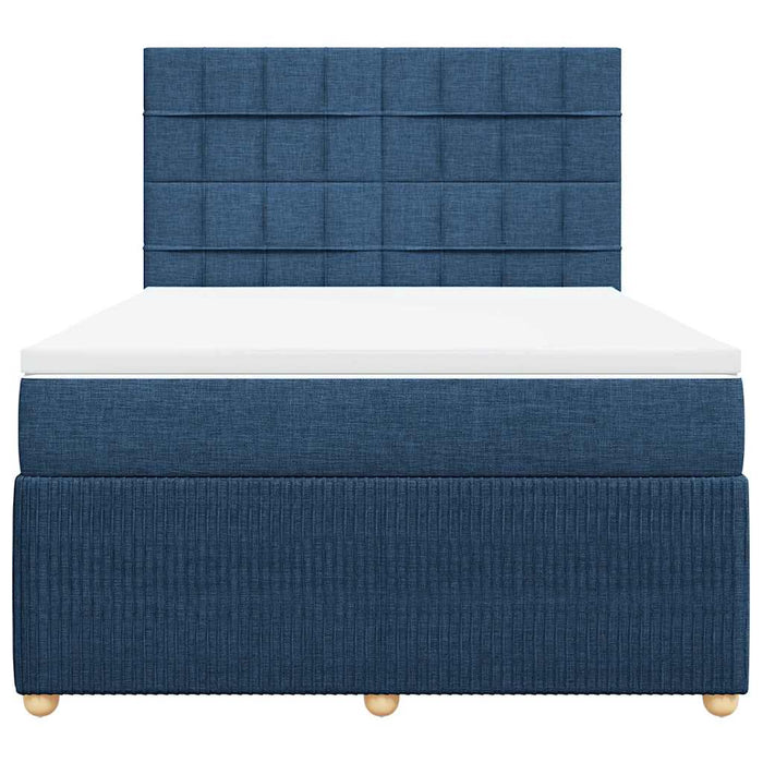 Pat continental cu saltea, albastru, 160x200cm, material textil - WALTI WALTI