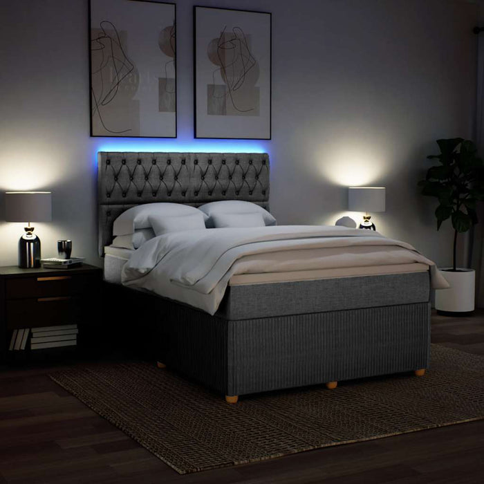 Pat continental cu saltea, gri deschis, 160x200 cm, textil - WALTI WALTI